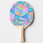 エレガントホログガーリーカラフル 卓球ラケット (正面)