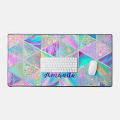 エレガントホログラフィフェイクックトレンディー デスクマット (キーボード&マウス)