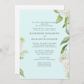 エレガントホワイトアジサイSeafooam V結婚's 招待状 (正面/裏面)