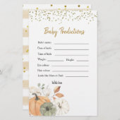 エレガントホワイトカボチャ赤ちゃんシャワーベビー予測 (正面/裏面)