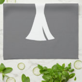 エレガントホワイトガウンonグレースタイリッシュシンプルデザイン キッチンタオル (折り畳み)