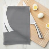 エレガントホワイトガウンonグレースタイリッシュシンプルデザイン キッチンタオル (四つ折り)