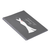 エレガントホワイトガウンonグレースタイリッシュシンプルデザイン ノートブック (右側)