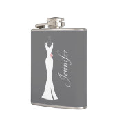 エレガントホワイトガウンonグレースタイリッシュシンプルデザイン フラスク (左)
