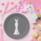 エレガントホワイトガウンonグレースタイリッシュシンプルデザイン ペーパープレート (パーティー)