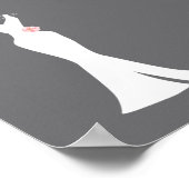 エレガントホワイトガウンonグレースタイリッシュシンプルデザイン ポスター (角)