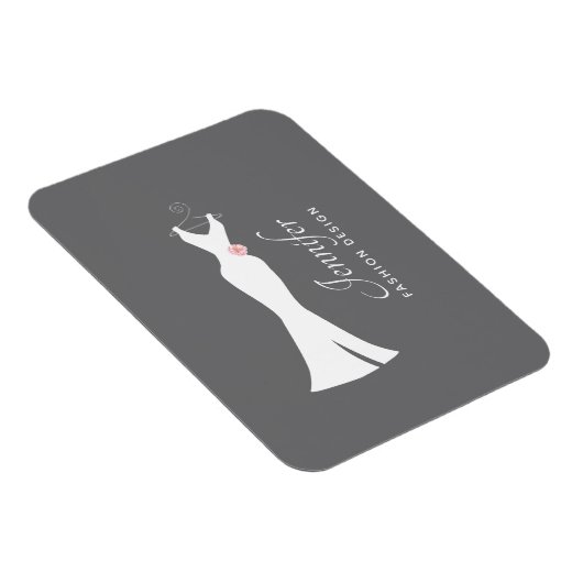 エレガントホワイトガウンonグレースタイリッシュシンプルデザイン マグネット (右側)