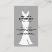 エレガントホワイトガウンonグレースタイリッシュシンプルデザイン 名刺 (裏面)