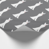 エレガントホワイトガウンonグレー – スタイリッシュシンプル ラッピングペーパー (角)