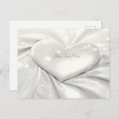 エレガントホワイトクリームハートはがき ポストカード (正面/裏面)