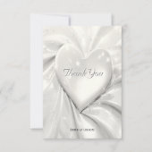 エレガントホワイトクリームハートサンキューカード サンキューカード (正面)
