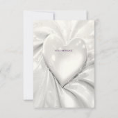 エレガントホワイトクリームハートサンキューカード サンキューカード (裏面)