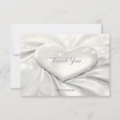 エレガントホワイトクリームハートサンキューカード サンキューカード (正面)