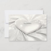 エレガントホワイトクリームハートサンキューカード サンキューカード (裏面)