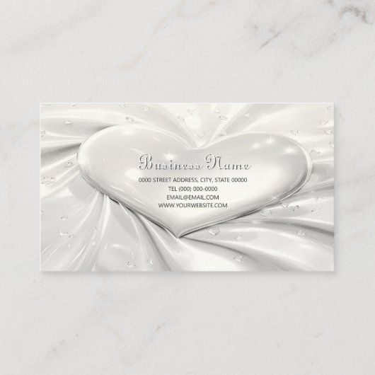 エレガントホワイトクリームハート名刺 名刺 (裏面)