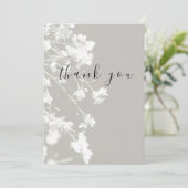 エレガントホワイトグレーフローラフラットサンキューカード サンキューカード (スタンド正面)