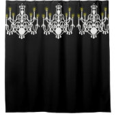 エレガントホワイトシャンデリアカスタムー シャワーカーテン (正面)