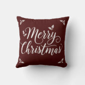エレガントホワイトスクリプトミニマルなメリークリスマス クッション (裏面)