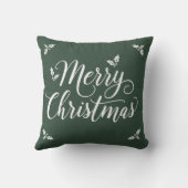 エレガントホワイトスクリプトミニマルなメリークリスマス クッション (裏面)