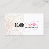 エレガントホワイトパステルパープルグリッタースターズモノグラム 名刺 (正面)