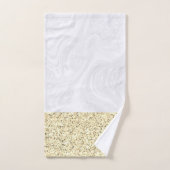 エレガントホワイトマーブルフェイク金ゴールドグリッター バスタオルセット (ハンドタオル)