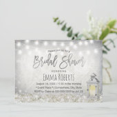 エレガントホワイトランタン素朴フローラブライダルシャワー 招待状 (スタンド正面)