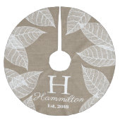 エレガントホワイトリーフスケルトン&バフェイクラップ ブラッシュドポリエステルツリースカート (正面)