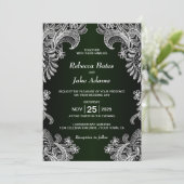 エレガントホワイトレースグ結婚リーン 招待状 (スタンド正面)