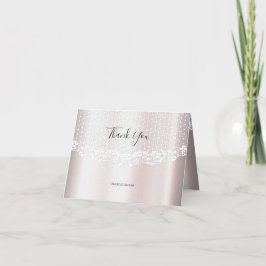 エレガントホワイトレースフローラサンキューカード サンキューカード