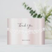 エレガントホワイトレースフローラサンキューカード サンキューカード (スタンド正面)