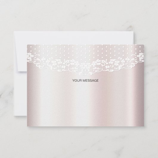 エレガントホワイトレースフローラサンキューカード サンキューカード (裏面)