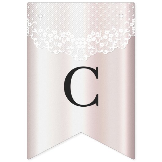 エレガントホワイトレースフローラバンティング国旗 バンティングフラッグ (第1の旗)