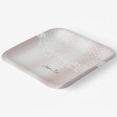 エレガントホワイトレースフローラ紙プレート ペーパープレート (傾斜あり)