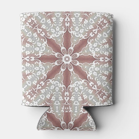 エレガントホワイトレースフローラ結婚式の引き出物クーラーボックス 缶クーラー (裏面)