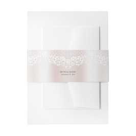 エレガントホワイトレースフローラ 招待状ベリーバンド