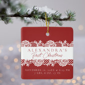 エレガントホワイトレースベビー初めてのクリスマス写真 セラミックオーナメント