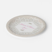 エレガントホワイトレース結婚ズカスタム ペーパープレート (アングル)