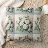 エレガントホワイトロ結婚ーズ装飾用クッション クッション (ブランケット)