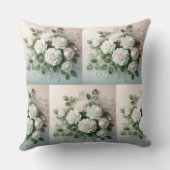 エレガントホワイトロ結婚ーズ装飾用クッション クッション (裏面)