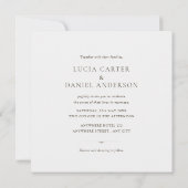 エレガントホワイトワイルドフラワーシック結婚スクエア 招待状 (裏面)