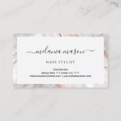 エレガントホワイト金ゴールドマーブルカラフル美容師 名刺 (裏面)