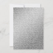 エレガントホワイト&シルバーマーブル&グリッター結婚ズ 招待状 (裏面)
