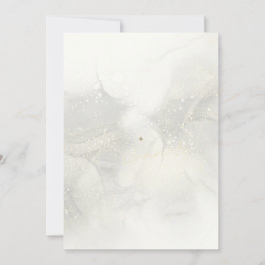 エレガントホワイト&金ゴールドマーブル結婚ズデザイン 招待状 (裏面)