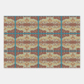 エレガントホース鏡ブラウン/金ゴールド+シーベッドグリーン ラッピングペーパーシート (正面3)