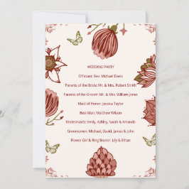 エレガントボタニカルウェディングプログラム パーティーカード