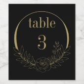 エレガントボトルのラベル。テーブル番号。 ワインラベル (シングルラベル)