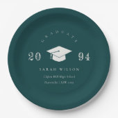 エレガントボトルグリミニマルンシンプル卒業 ペーパープレート (正面)