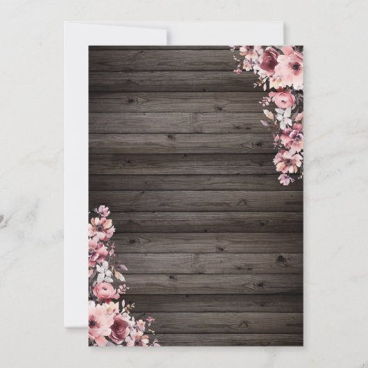 エレガントボトル、ガラス、ブーツフローラ退職 招待状 (裏面)