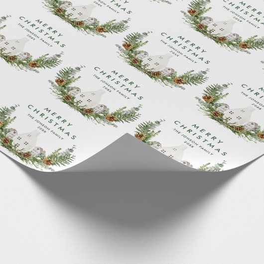 エレガントボヘミアンクリスマスコンポジション グリーティング ラッピングペーパー (角)