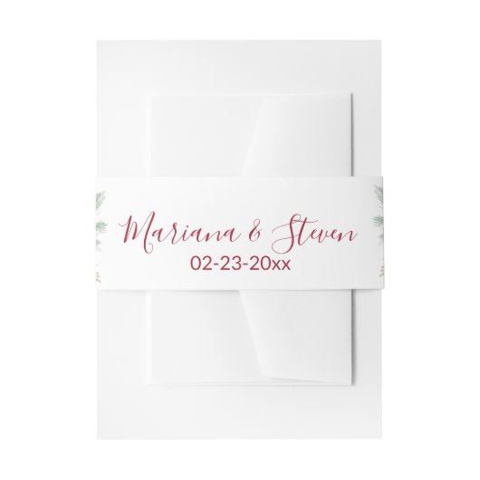 エレガントポアセ結婚ティア 招待状ベリーバンド (正面例)